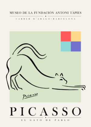 Picasso Musee Cat Green Plakat