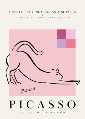 Picasso Musee Cat Pink Plakat