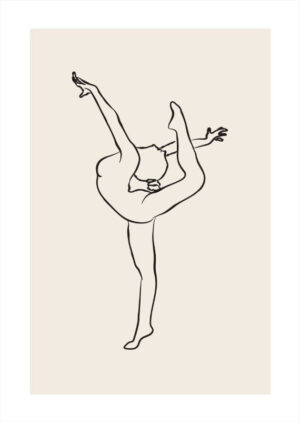 Ballerina Line Art Plakat