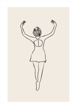 Ballerina Line Art No 2 Plakat