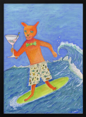 Surfing Cocktail Cat