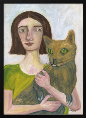 Cat Lady with Greenish Cat